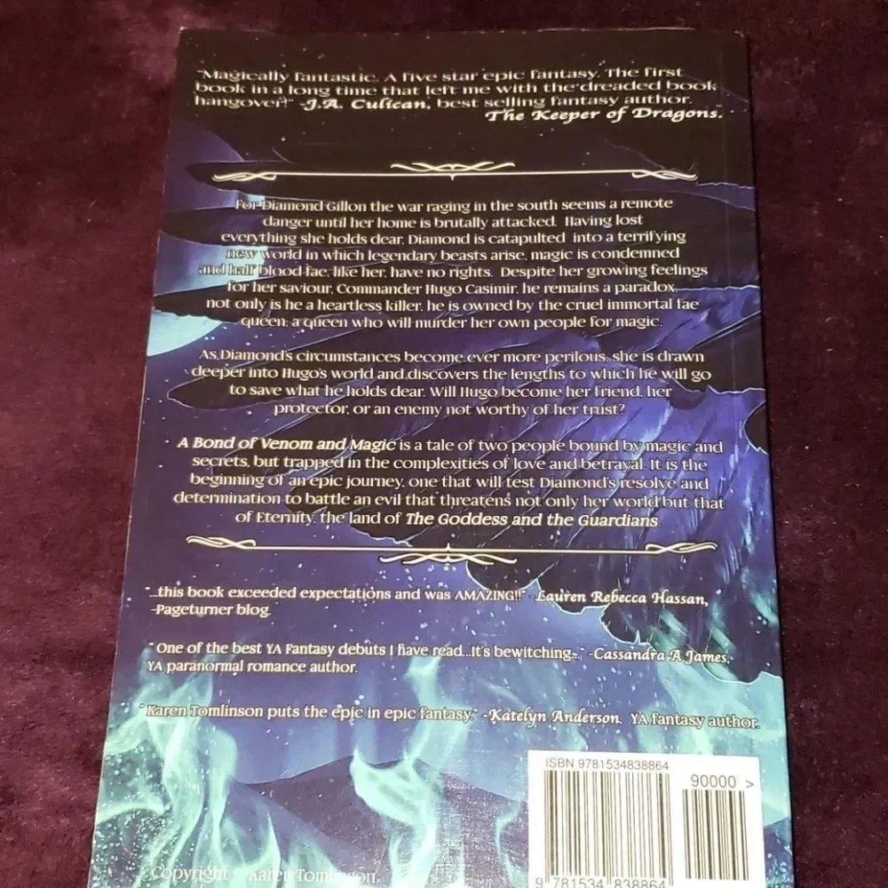 Signed Book Bond‎ of Venom & Magic Karen Tomlinson